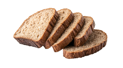sliced of Buckwheat bread isolate on transparency background png