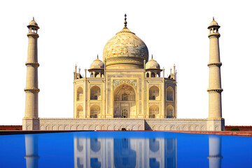 Fototapeta premium PNG Iconic Taj Mahal landmark border, transparent background