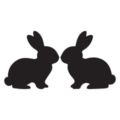 black and white rabbit