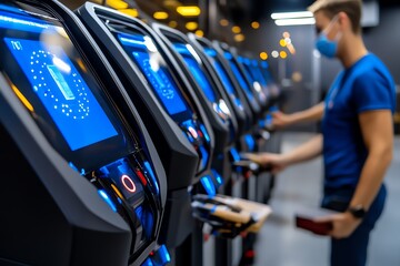 Fototapeta premium Election Day with a focus on secure voting, illustrated with imagery of secure, tamper-proof voting machines and protocols