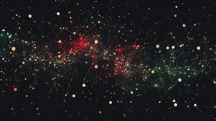 Abstract business connection of lines from nodes It is connected to endless nodes and represents the innovation of communication in the network.