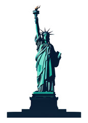 Obraz premium PNG Iconic Statue of Liberty, transparent background