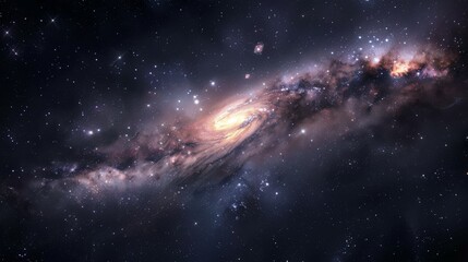 Giant spiral andromeda galaxy in space in high resolution and quality