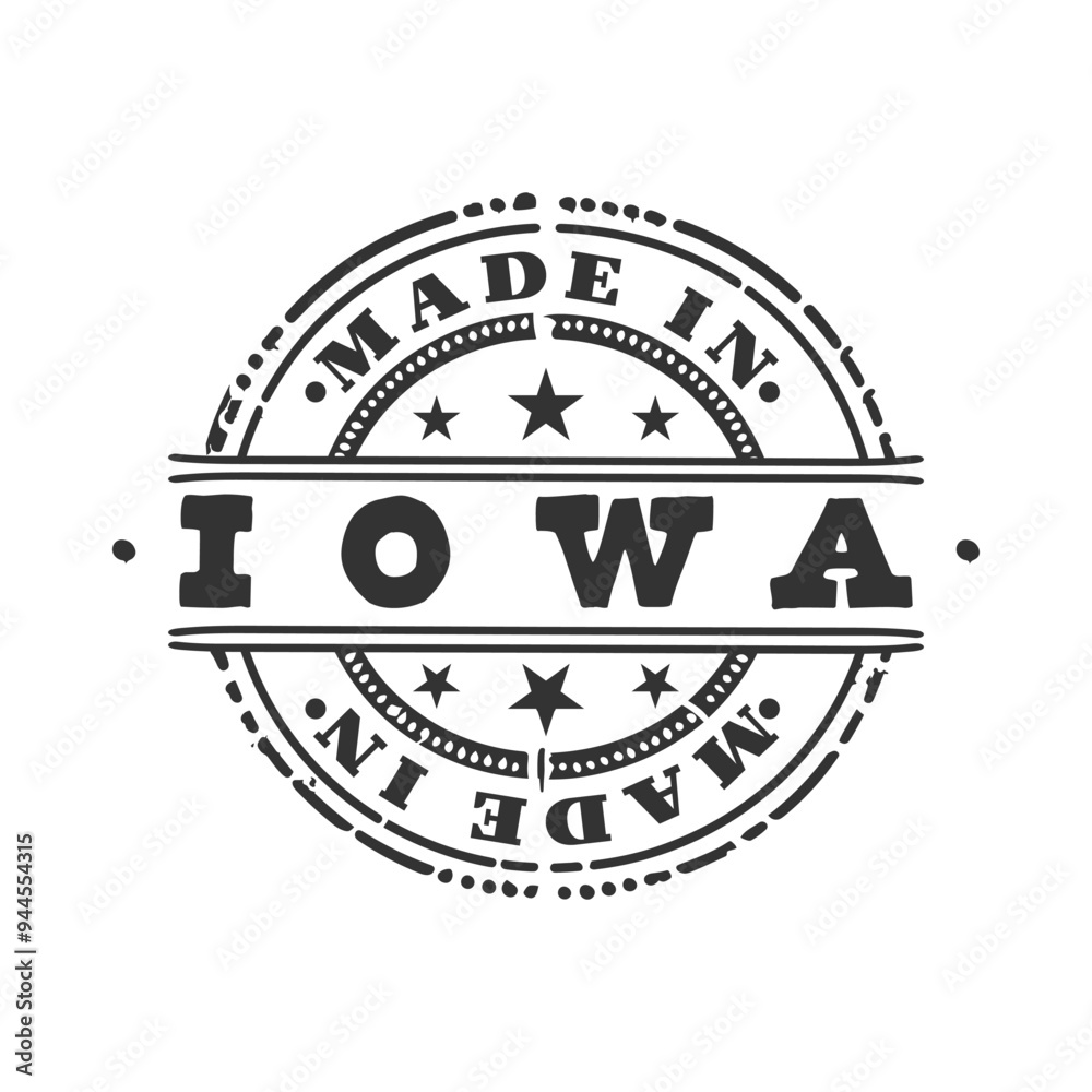 Poster Iowa Made in Iowa Quality Original Stamp Design Vector Art. Vector Seal Badge.