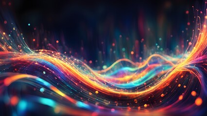 Fototapeta premium A colorful, swirling pattern of dots and lines