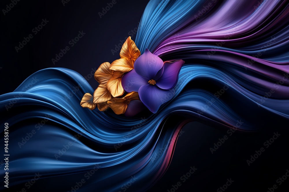 Poster Hugging Day moments of comfort depicted in an abstract design that uses flowing lines and soft gradients