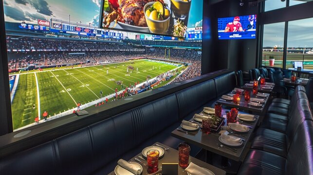 Luxury Box View of American Football Game.