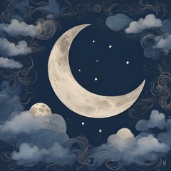 Tranquil Autumn Night Under Moonlight with Crisp Air and Starry Sky - 달빛 아래 선선한 공기와 별이 빛나는 고요한 가을밤