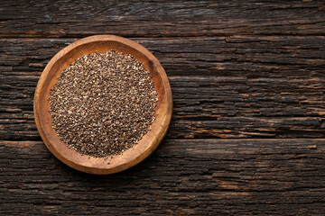 Salvia Hispanica - Nutrient chia seeds in the bowl