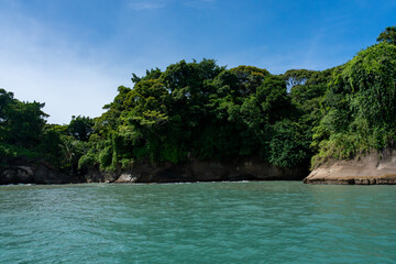 Stunning Tropical Island in Bocas del Toro, Panama with Crystal Clear Caribbean Waters, Lush Green Forest, and Vibrant Coastal Scenery, A Paradise for Nature Lovers and Eco-Tourism Enthusiasts