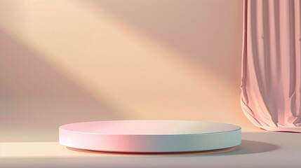  podium  on minimalist pastel backgrund