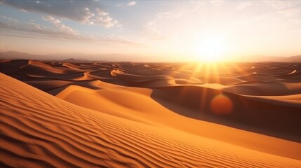 Naklejka premium A sunset over the desert