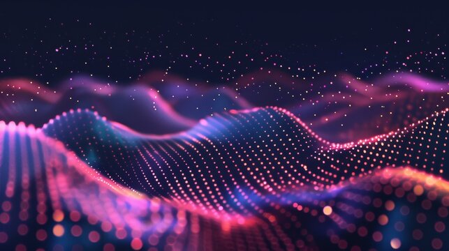 Abstract wavy background resembling a digital equalizer display