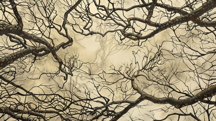 Obraz premium Abstract Tree Branches Pattern.