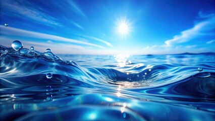 A serene ocean view reflecting the afternoon sun with gentle ripples dancing across the water&rsquo;s surface on a clear day. Generative AI