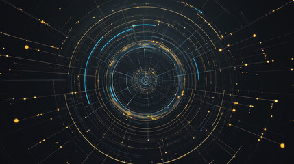 Abstract digital background electromagnetic wave background Innovation digital wave, information technology background and red luxury background with golden line decoration and curve light effect