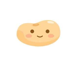 大豆に顔をつけてキャラクターにしたイラスト