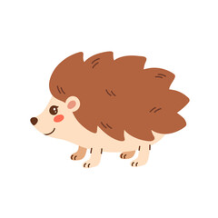 Cute illustration of a hedgehog isolated on a white background