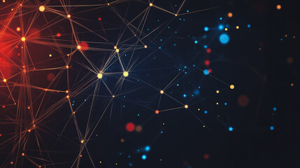 Fototapeta premium Abstract business connection of lines from nodes It is connected to endless nodes and represents the innovation of communication cyber security in the network background