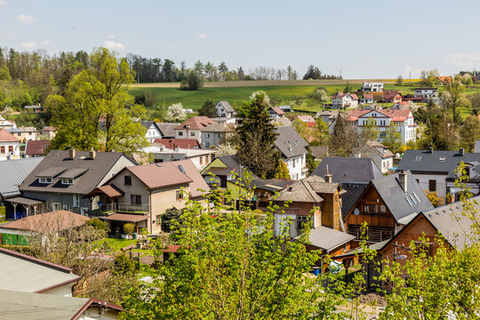 Aerial view of Zamberk, Czech Republic