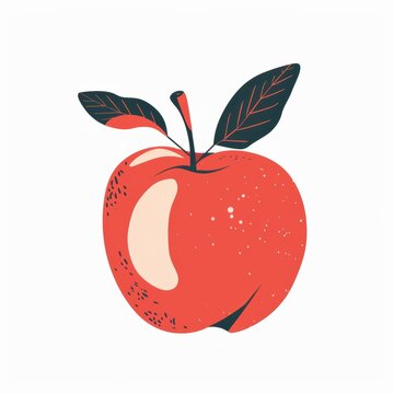 Flat vector illustration of apple fruit