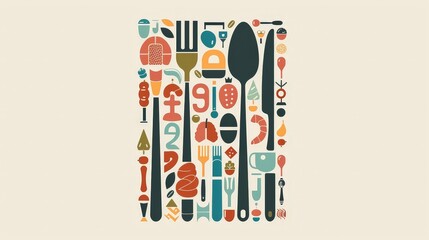 Abstract Food and Drink Pattern.