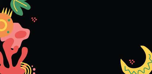 Abstract Shapes and Line Art Moon Background Design for Creative, Minimal and Modern Visual Use. abstract background combining geometric shapes, artistic line elements, and a moon illustration.