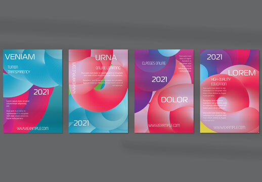 Flyer Layout with Futuristic Wavy Gradient Cloud Shape