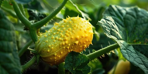 Fototapeta premium Fresh yellow desert cucumber globe