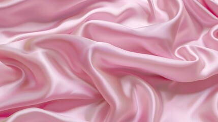 Obraz premium Luxurious pink satin fabric draped in smooth folds, creating a soft and elegant surface with delicate light reflections.
