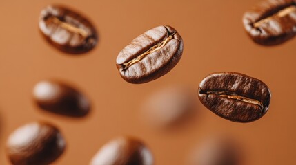 Coffee beans in flight