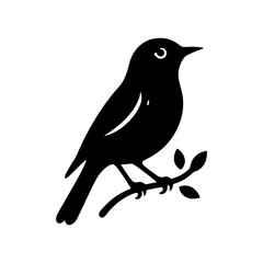 Obraz premium Bird vector icon illustration sitting on a branch or tree, bird vector, bird icon