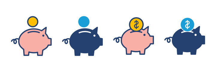 Piggy bank icon vector. piggy money icon