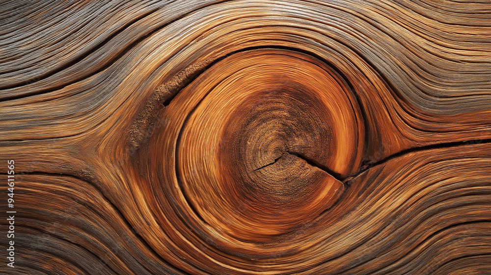 Poster close up of a knot showing beautiful wood grain and texture