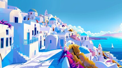 Fototapeta premium beautiful landscape of santorini
