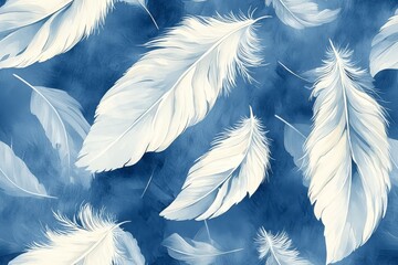 Feather pattern, bird, delicate, soft, intricate, seamless,