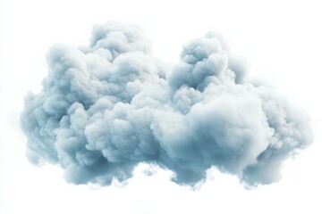 3d realistic big fluffy cloud on sky isolated on white background