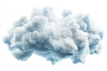 3d realistic big fluffy cloud on sky isolated on white background