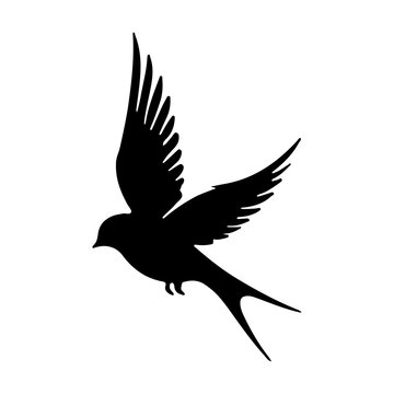 recommend clip art: Lovebird vector icon silhouette on white background, flying bird flat vector icon, bird drawing art