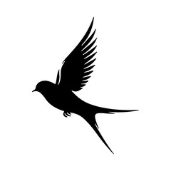 Obraz premium Lovebird vector icon silhouette on white background, flying bird flat vector icon, bird drawing art