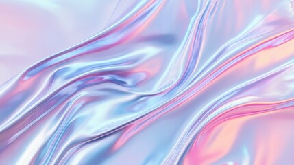 iridescent holographic Abstract trendy background. Holography abstract background in blue pink colors. Hologram color wrinkled pearlescent foil.