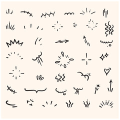 Hand drawn cute cartoony expression sign With illustration style doodle and line art