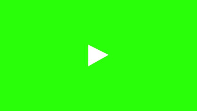 Play and Pause Button Animation on Green Screen. High Quality 4K Animation