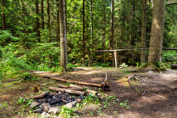 Fire pit at the easternmost point of the Czech Republic