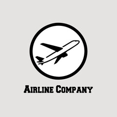 simple minimalist airplane logo