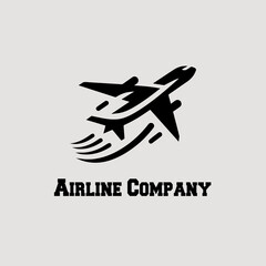 simple minimalist airplane logo