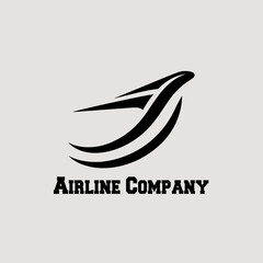 simple minimalist airplane logo