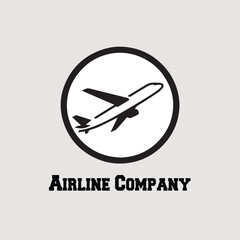 simple minimalist airplane logo