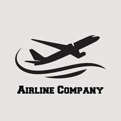 simple minimalist airplane logo