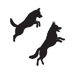 Creating a dog jump Silhouettes with White Background